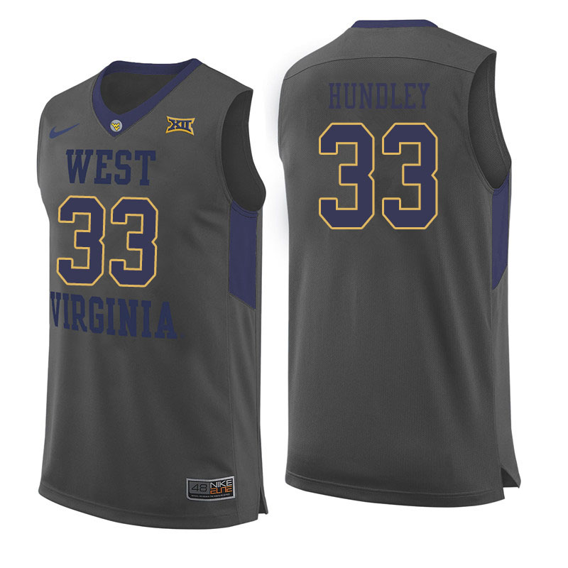 Men #33 Rod Hundley West Virginia Mountaineers College Basketball Jerseys Sale-Gray